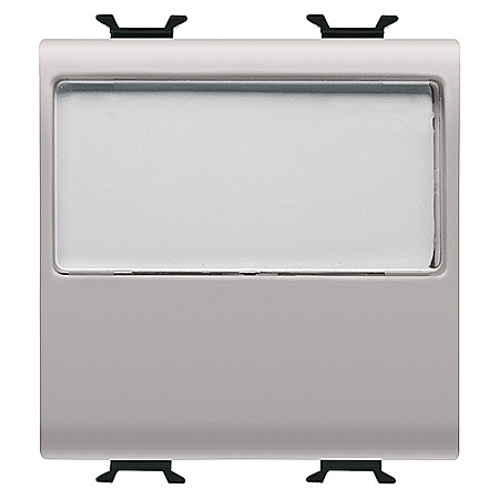 Gewiss Chorus - GW13191 Buton cu revenire si indicator luminos pentru nume NO 10A 2 module CH/Bej Satin