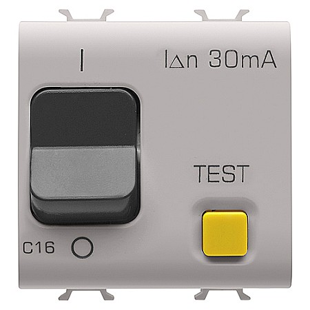 Gewiss Chorus - GW13489 Intreruptor magneto-termic diferential 1P+N C16 30mA 3KA 2 module CH/Bej Satin