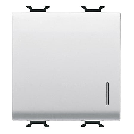 Gewiss Chorus - GW15102 Intrerupator cap cruce iluminabil 1P 16AX 2 module CH/Alb Satin