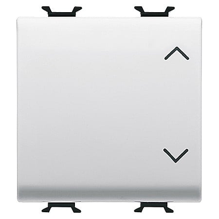 Gewiss Chorus - GW15123 Intrerupator 3 pozitii Up/Down 1P 10A 2 module CH/Alb Satin