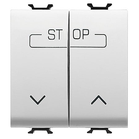 Gewiss Chorus - GW15160F Buton pentru comanda combinata 1P ND 16A 2 module CH/Alb Satin