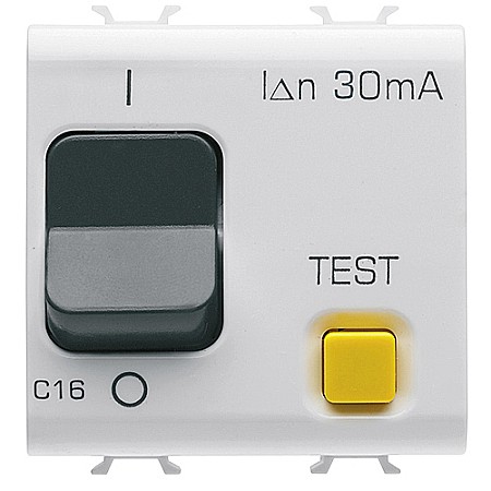 Gewiss Chorus - GW15489 Intreruptor magneto-termic diferential 1P+N C16 30mA 3KA 2 module CH/Alb Satin