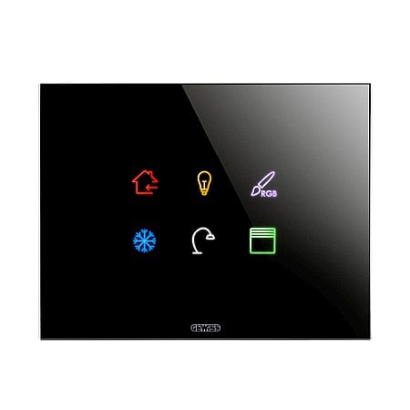 Gewiss Chorus - GW16946CN Rama Ice Touch KNX 6 module CH/Negru