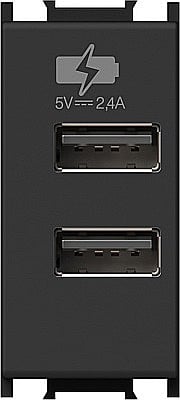 Black Friday - Incarcator USB5V 2,4A 1modul TEM, negru