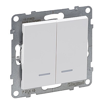 Legrand New Suno - Intr. dublu iluminat, 10AX, term aut, alb Legrand New Suno