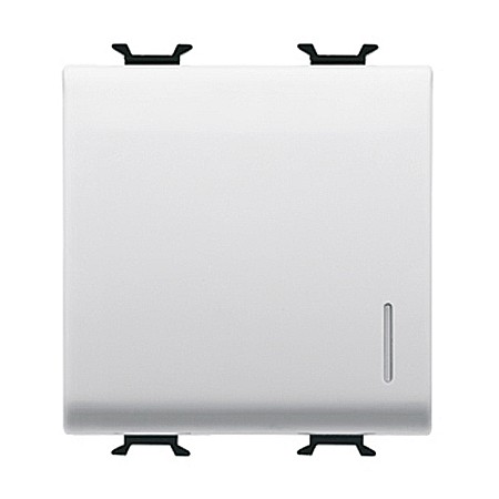 Gewiss Chorus - Intrerupator cap cruce iluminabil 1P 16AX 2 module CH/Alb