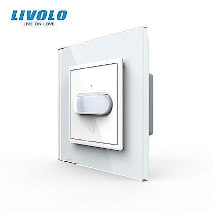 Livolo - Intrerupator cu senzor de prezenta / miscare PIR alb