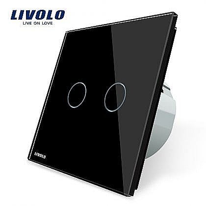 Intrerupatoare tactile - Intrerupator dublu reset, buton revenire negru