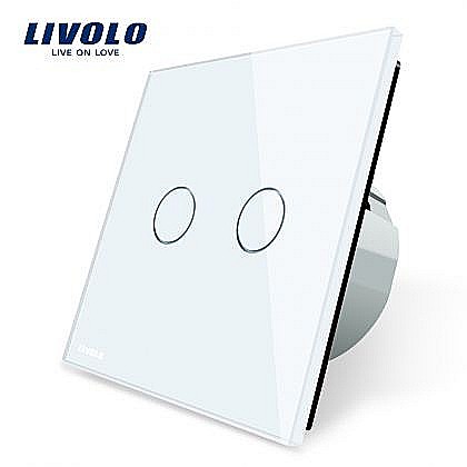 Livolo - Întrerupător dublu tactil alb