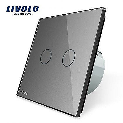 Livolo - Întrerupător dublu tactil gri