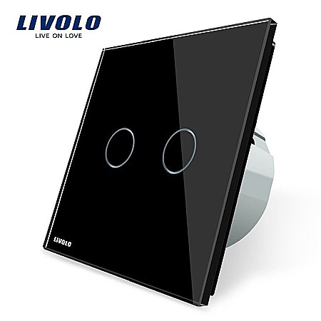 Livolo - Întrerupător dublu tactil negru