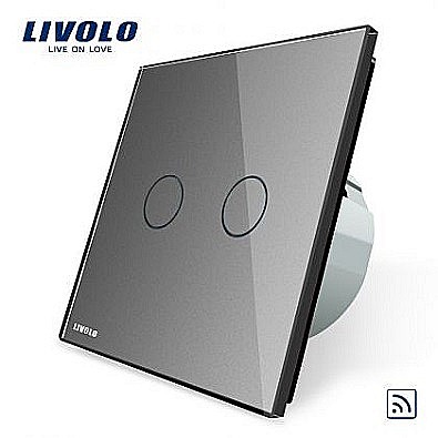 Livolo - Întrerupător dublu wireless gri