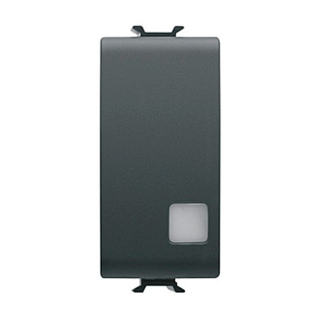 Gewiss Chorus - Intrerupator iluminabil 1P 16AX 1 modul CH/Negru Satin