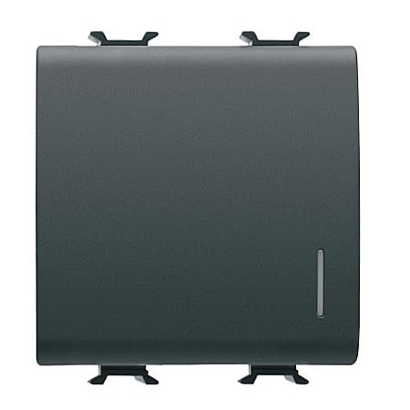 Gewiss Chorus - Intrerupator iluminabil 1P 16AX 2 module CH/Negru Satin