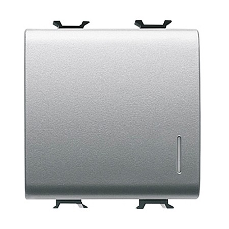 Gewiss Chorus - Intrerupator iluminabil 1P 2 module 16AX CH/Gri Titan