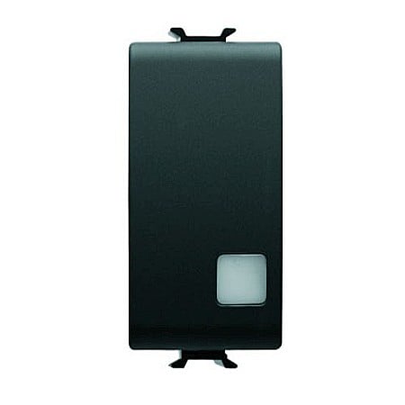 Gewiss Chorus - Intrerupator iluminabil 2P 16AX 1 modul CH/Negru Satin