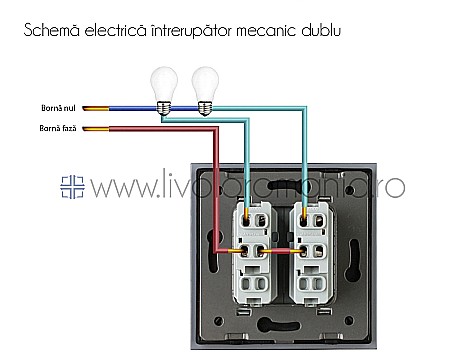 Întrerupător mecanic dublu negru [10]