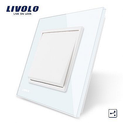 Livolo - Întrerupător mecanic simplu, cap-scară alb
