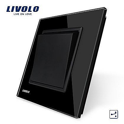 Livolo - Întrerupător mecanic simplu, cap-scară negru