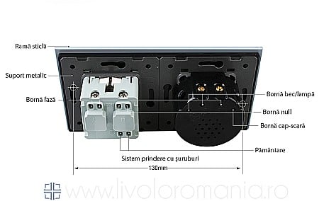 Întrerupător simplu + priză simplă alb [7]