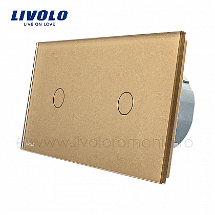 Livolo - Întrerupător simplu+simplu, generatia noua auriu