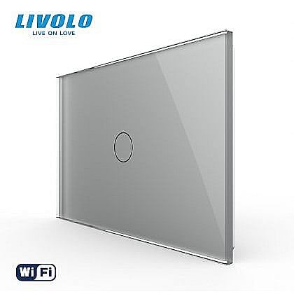 Livolo modular - Intrerupator simplu, standard italian, conexiune WiFi, cu panou sticla, 3M gri