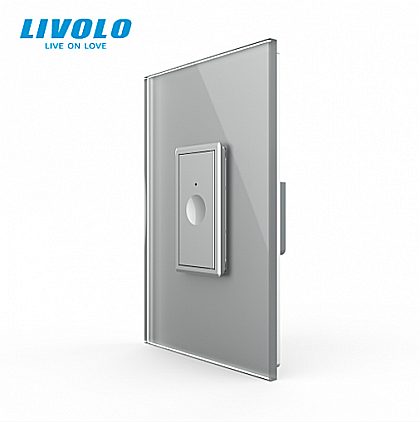 Livolo modular - Intrerupator simplu tactil, 1M, cu rama sticla gri