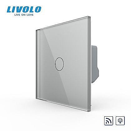 Intrerupatoare tactile - Întrerupător simplu tactil, dimabil, wireless - control din telecomanda RF, cu panou sticla, Generatia Noua gri