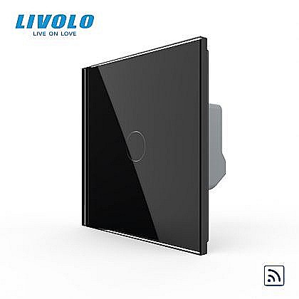 Intrerupatoare tactile - Întrerupător simplu tactil, wireless - control din telecomanda RF, cu panou sticla, Generatia Noua negru