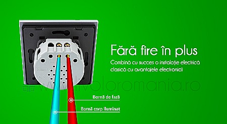 Întrerupător simplu, wireless gri [10]