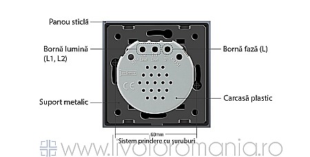 Întrerupător simplu, wireless gri [15]