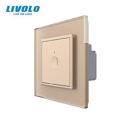 Intrerupatoare modulare Livolo - Intrerupator tactil simplu, rama sticla auriu