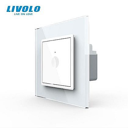 Intrerupatoare modulare Livolo - Intrerupator tactil simplu, wireless RF, rama sticla alb