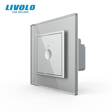 Livolo modular - Intrerupator tactil simplu, wireless RF, rama sticla gri
