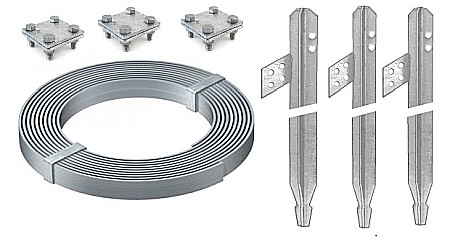 Accesorii priza de pamant - Kit impamantare casa cu platbanda 40x4 si electrozi tip cruce 3x1.5M
