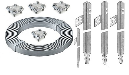Accesorii priza de pamant - Kit impamantare casa cu platbanda 40x4 si electrozi tip cruce 4x1.5M