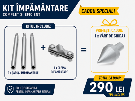 Accesorii priza de pamant - Kit Împământare Profesional 4,5 m pentru Case și Sisteme Fotovoltaice