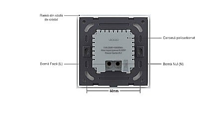 Lampa de orientare scara, cu senzor miscare, cu rama de sticla auriu [11]