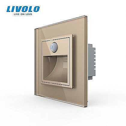 Aparataj clasic - Lampa de orientare scara, cu senzor miscare, cu rama de sticla verde