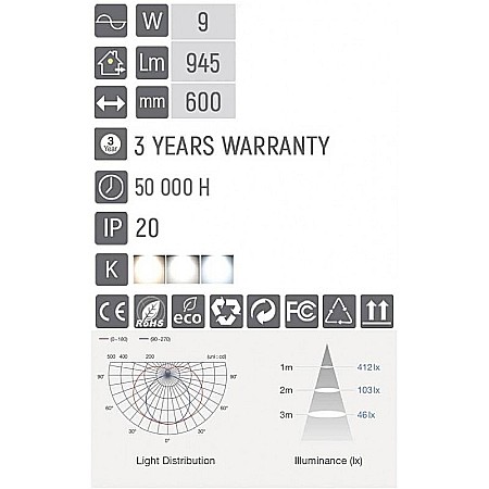 LED tube glass LED market 600mm 9W [1]