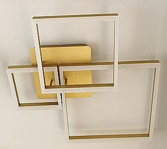 Lustre - LUSTRA LED DIMABILA CU TELECOMANDA 3 FUNCTII GOLD 140W
