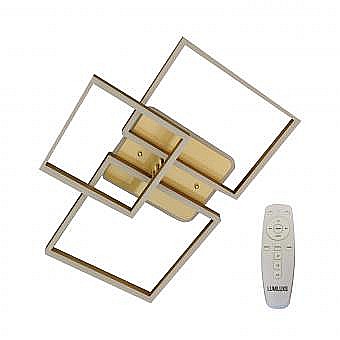 Lustre - LUSTRA LED DIMABILA CU TELECOMANDA 3 FUNCTII GOLD 160W