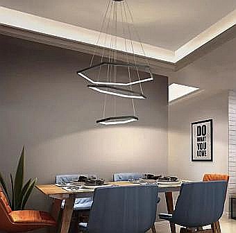 Lustre - LUSTRA LED HEXAGON NEAGRA 100W