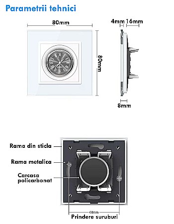 Modul ceas de perete, 2M gri [8]