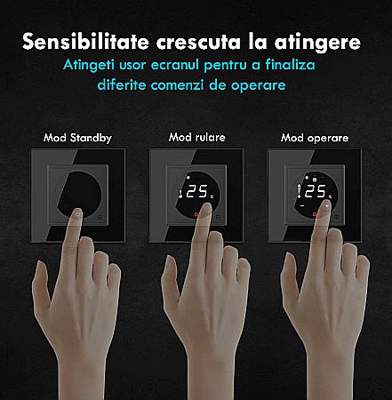 Modul controller pentru aer conditionat, fara rama sticla negru [6]