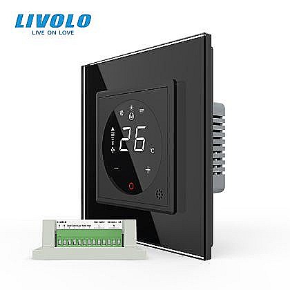 Livolo - Modul controller pentru aer conditionat, fara rama sticla negru