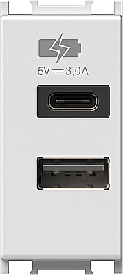 TEM - GAMA MODUL - Modul Incarcator USB 5V 3,0A 1 alb