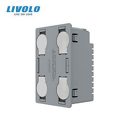 Livolo modular - Modul intrerupator cvadruplu, standard italian, cap scara / cap cruce, 3M