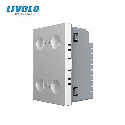 Prize+intrerupatoare modulare Livolo - Modul intrerupator cvadruplu tactil, control telecomanda RF, cap scara / cap cruce, standard italian, 3M gri