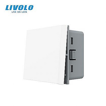 Module - Modul Întrerupător mecanic simplu, cu revenire, 2M alb